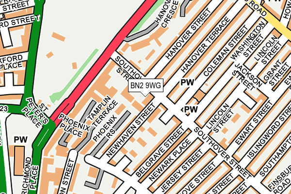 BN2 9WG map - OS OpenMap – Local (Ordnance Survey)