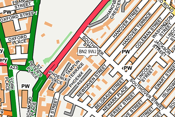 BN2 9WJ map - OS OpenMap – Local (Ordnance Survey)