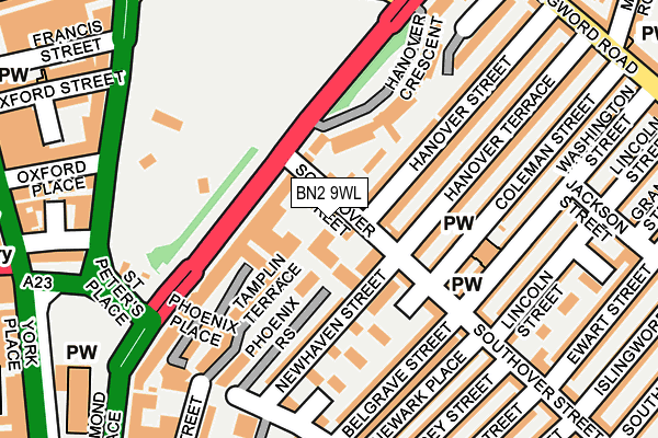 BN2 9WL map - OS OpenMap – Local (Ordnance Survey)