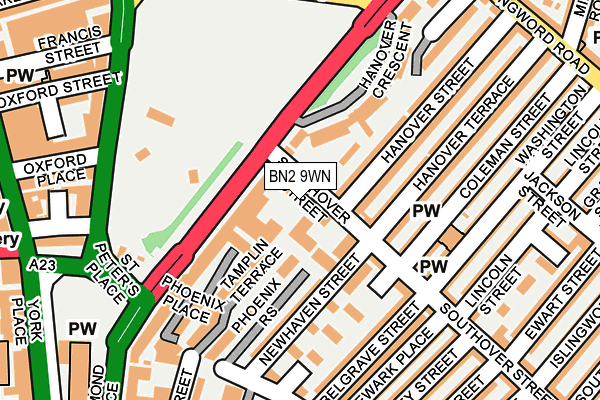 BN2 9WN map - OS OpenMap – Local (Ordnance Survey)