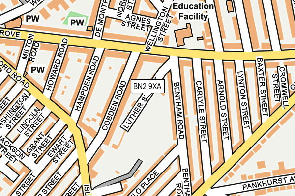 BN2 9XA map - OS OpenMap – Local (Ordnance Survey)