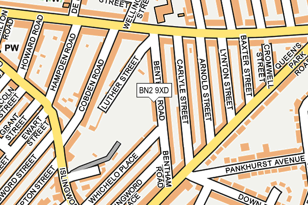 BN2 9XD map - OS OpenMap – Local (Ordnance Survey)