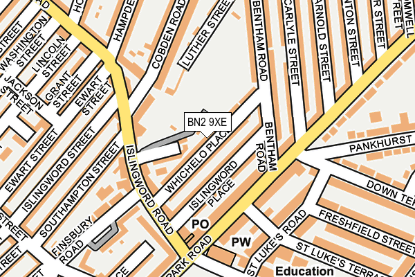 BN2 9XE map - OS OpenMap – Local (Ordnance Survey)
