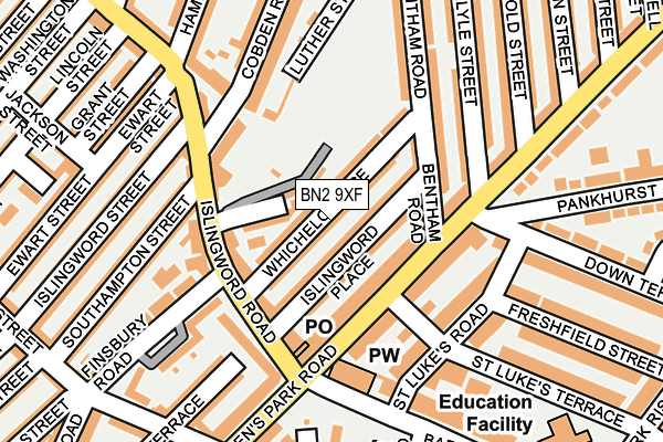 BN2 9XF map - OS OpenMap – Local (Ordnance Survey)