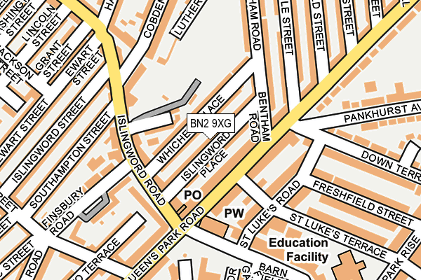 BN2 9XG map - OS OpenMap – Local (Ordnance Survey)