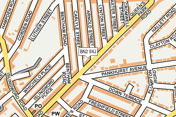 BN2 9XJ map - OS OpenMap – Local (Ordnance Survey)