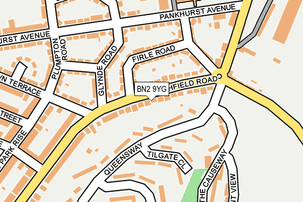 BN2 9YG map - OS OpenMap – Local (Ordnance Survey)