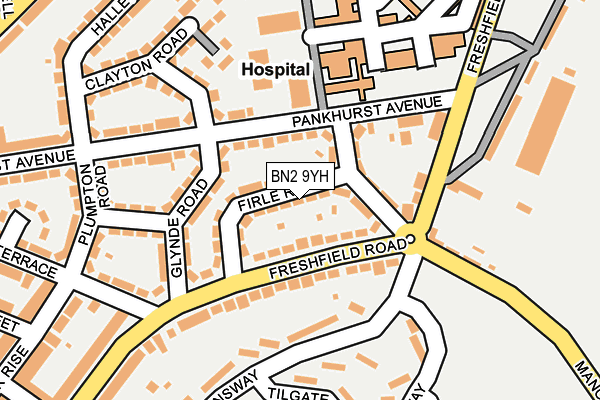 BN2 9YH map - OS OpenMap – Local (Ordnance Survey)