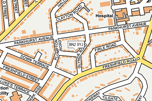 BN2 9YJ map - OS OpenMap – Local (Ordnance Survey)