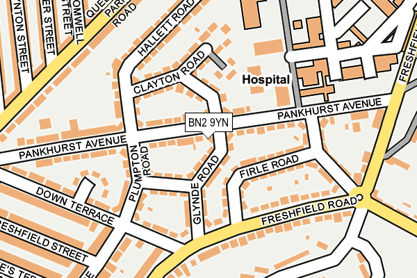 BN2 9YN map - OS OpenMap – Local (Ordnance Survey)