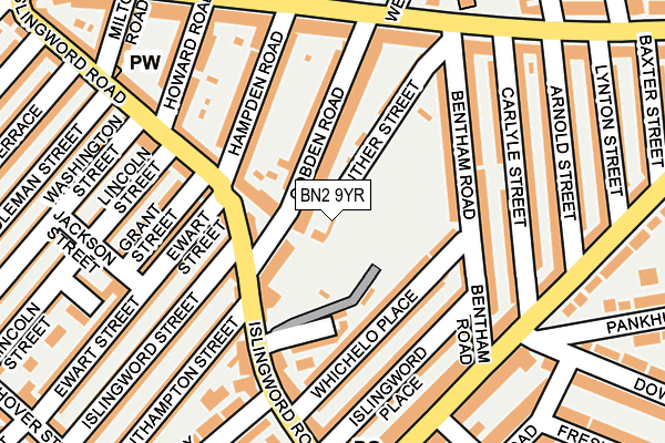 BN2 9YR map - OS OpenMap – Local (Ordnance Survey)