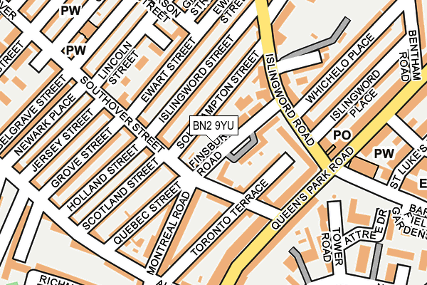 BN2 9YU map - OS OpenMap – Local (Ordnance Survey)