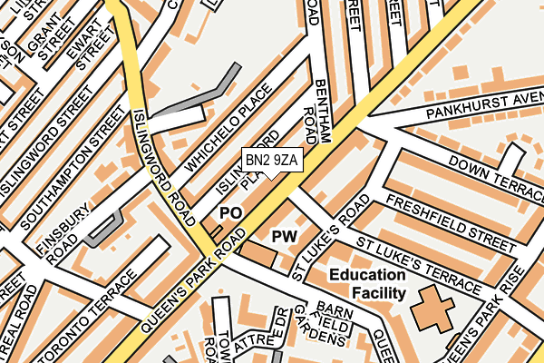 BN2 9ZA map - OS OpenMap – Local (Ordnance Survey)
