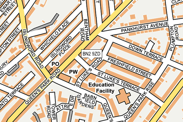 BN2 9ZD map - OS OpenMap – Local (Ordnance Survey)