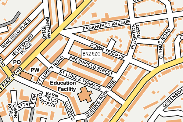 BN2 9ZG map - OS OpenMap – Local (Ordnance Survey)