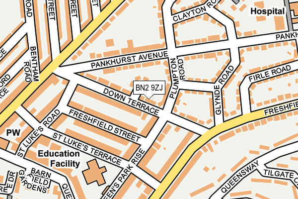 BN2 9ZJ map - OS OpenMap – Local (Ordnance Survey)