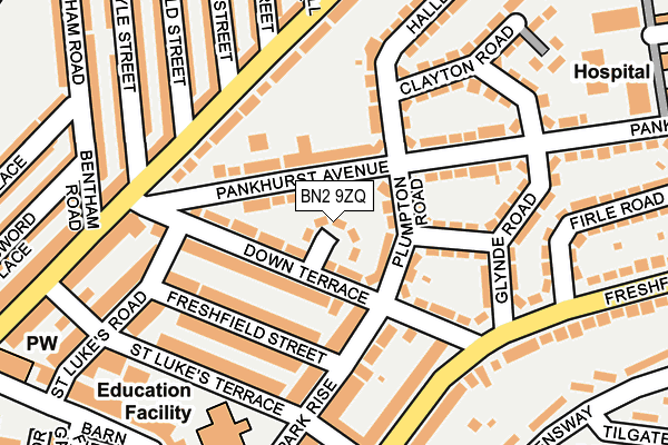 BN2 9ZQ map - OS OpenMap – Local (Ordnance Survey)