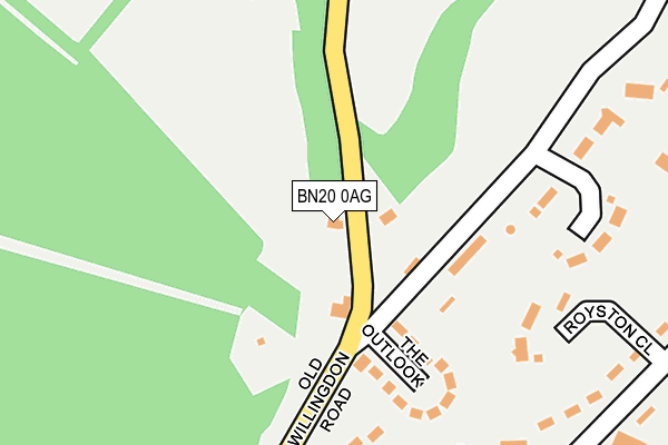 BN20 0AG map - OS OpenMap – Local (Ordnance Survey)