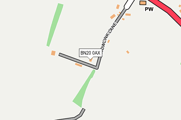 BN20 0AX map - OS OpenMap – Local (Ordnance Survey)
