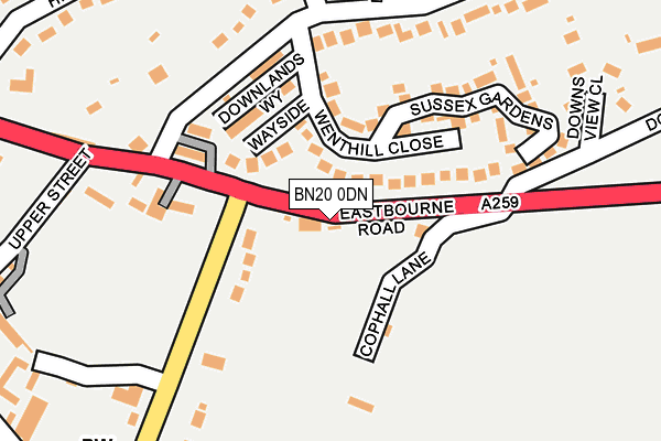 BN20 0DN map - OS OpenMap – Local (Ordnance Survey)