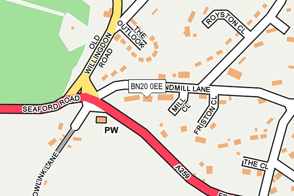 BN20 0EE map - OS OpenMap – Local (Ordnance Survey)