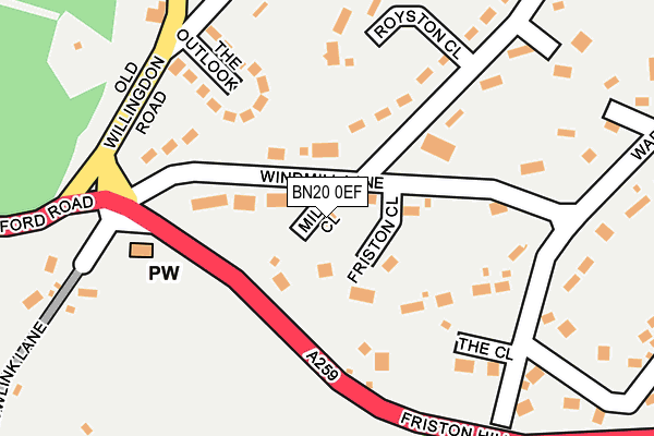BN20 0EF map - OS OpenMap – Local (Ordnance Survey)