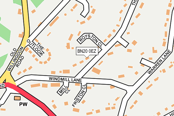 BN20 0EZ map - OS OpenMap – Local (Ordnance Survey)