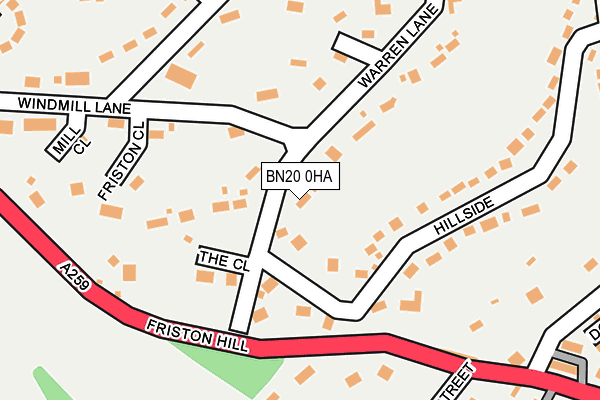 BN20 0HA map - OS OpenMap – Local (Ordnance Survey)