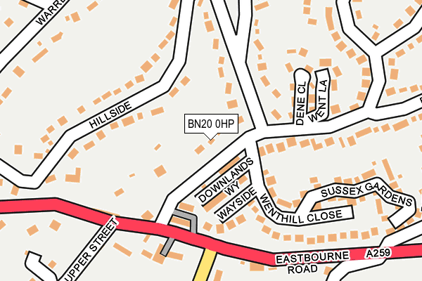 BN20 0HP map - OS OpenMap – Local (Ordnance Survey)