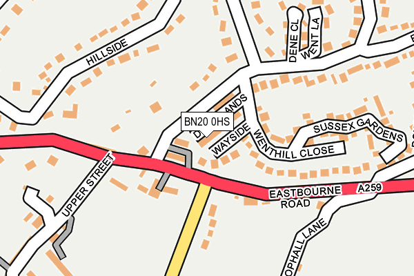 BN20 0HS map - OS OpenMap – Local (Ordnance Survey)