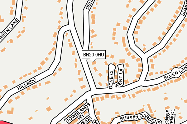 BN20 0HU map - OS OpenMap – Local (Ordnance Survey)