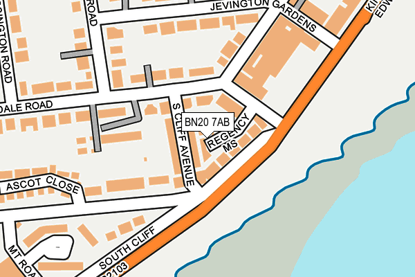 BN20 7AB map - OS OpenMap – Local (Ordnance Survey)