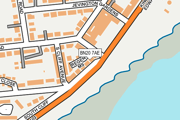 BN20 7AE map - OS OpenMap – Local (Ordnance Survey)