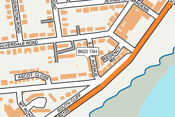 BN20 7AH map - OS OpenMap – Local (Ordnance Survey)