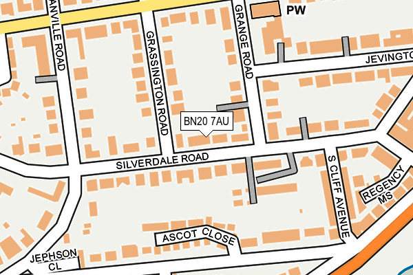 BN20 7AU map - OS OpenMap – Local (Ordnance Survey)
