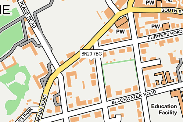 BN20 7BG map - OS OpenMap – Local (Ordnance Survey)