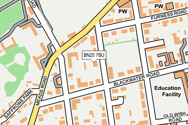 BN20 7BU map - OS OpenMap – Local (Ordnance Survey)