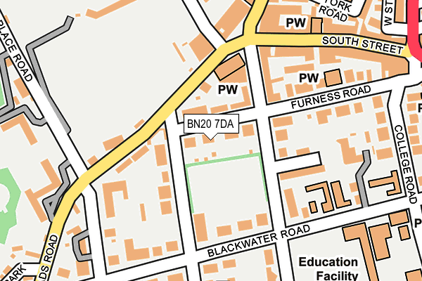 BN20 7DA map - OS OpenMap – Local (Ordnance Survey)