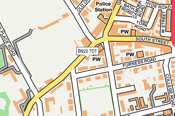 BN20 7DT map - OS OpenMap – Local (Ordnance Survey)