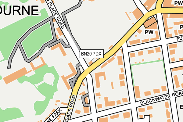 BN20 7DX map - OS OpenMap – Local (Ordnance Survey)