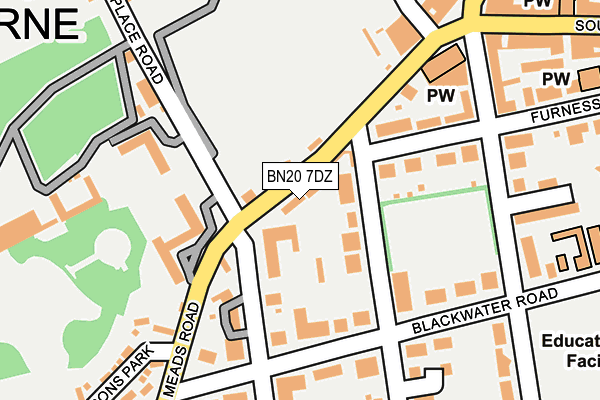 BN20 7DZ map - OS OpenMap – Local (Ordnance Survey)