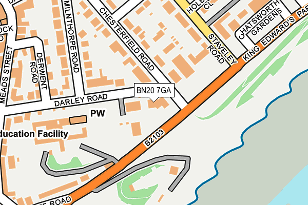 BN20 7GA map - OS OpenMap – Local (Ordnance Survey)