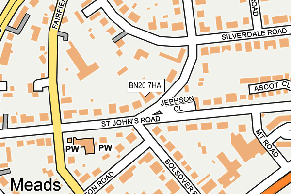 BN20 7HA map - OS OpenMap – Local (Ordnance Survey)