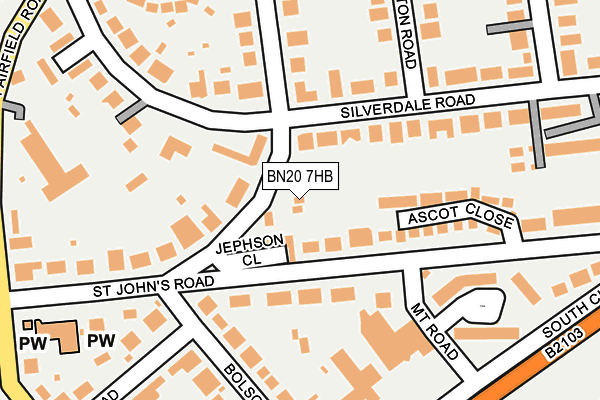 BN20 7HB map - OS OpenMap – Local (Ordnance Survey)