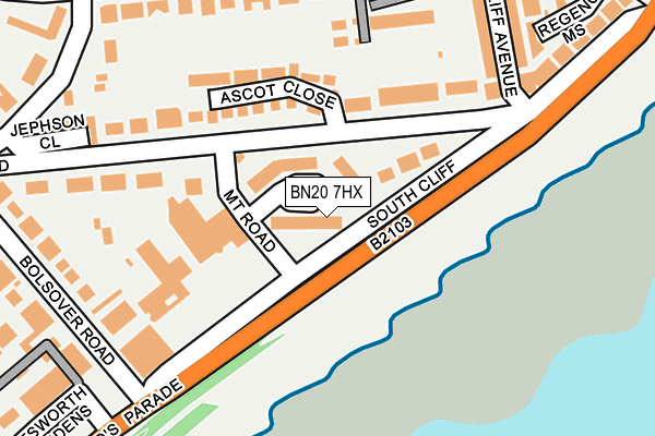 BN20 7HX map - OS OpenMap – Local (Ordnance Survey)