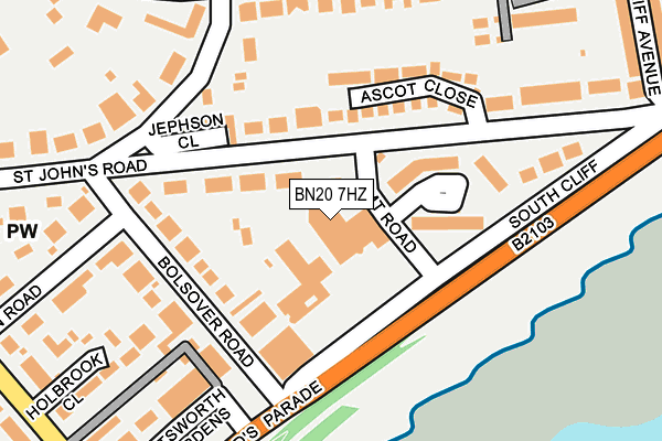 BN20 7HZ map - OS OpenMap – Local (Ordnance Survey)