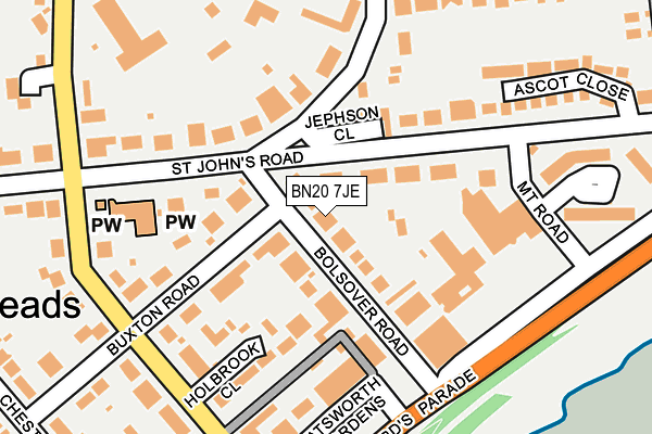 BN20 7JE map - OS OpenMap – Local (Ordnance Survey)