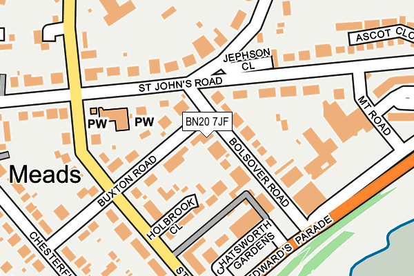 BN20 7JF map - OS OpenMap – Local (Ordnance Survey)