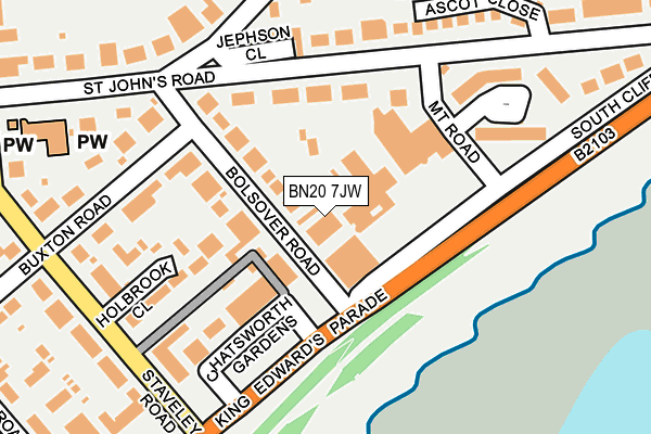 BN20 7JW map - OS OpenMap – Local (Ordnance Survey)