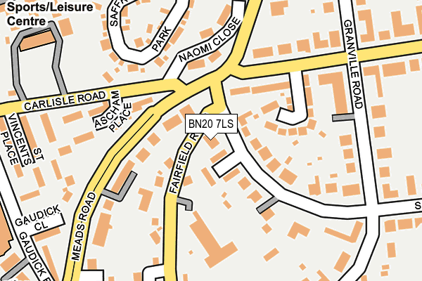 BN20 7LS map - OS OpenMap – Local (Ordnance Survey)